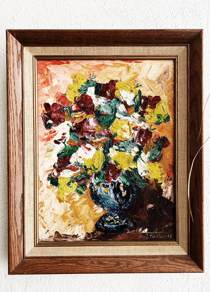 Mid Century Framed Oil Still Life Painting