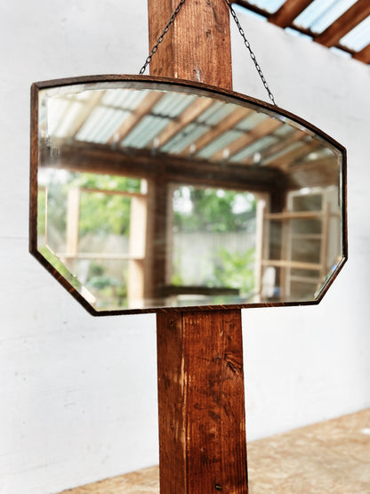 Antique Wood Trimmed Mirror