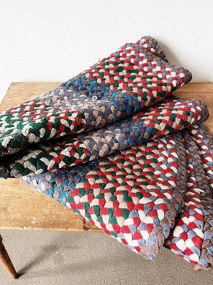 Vintage Braided Cotton Rag Rug