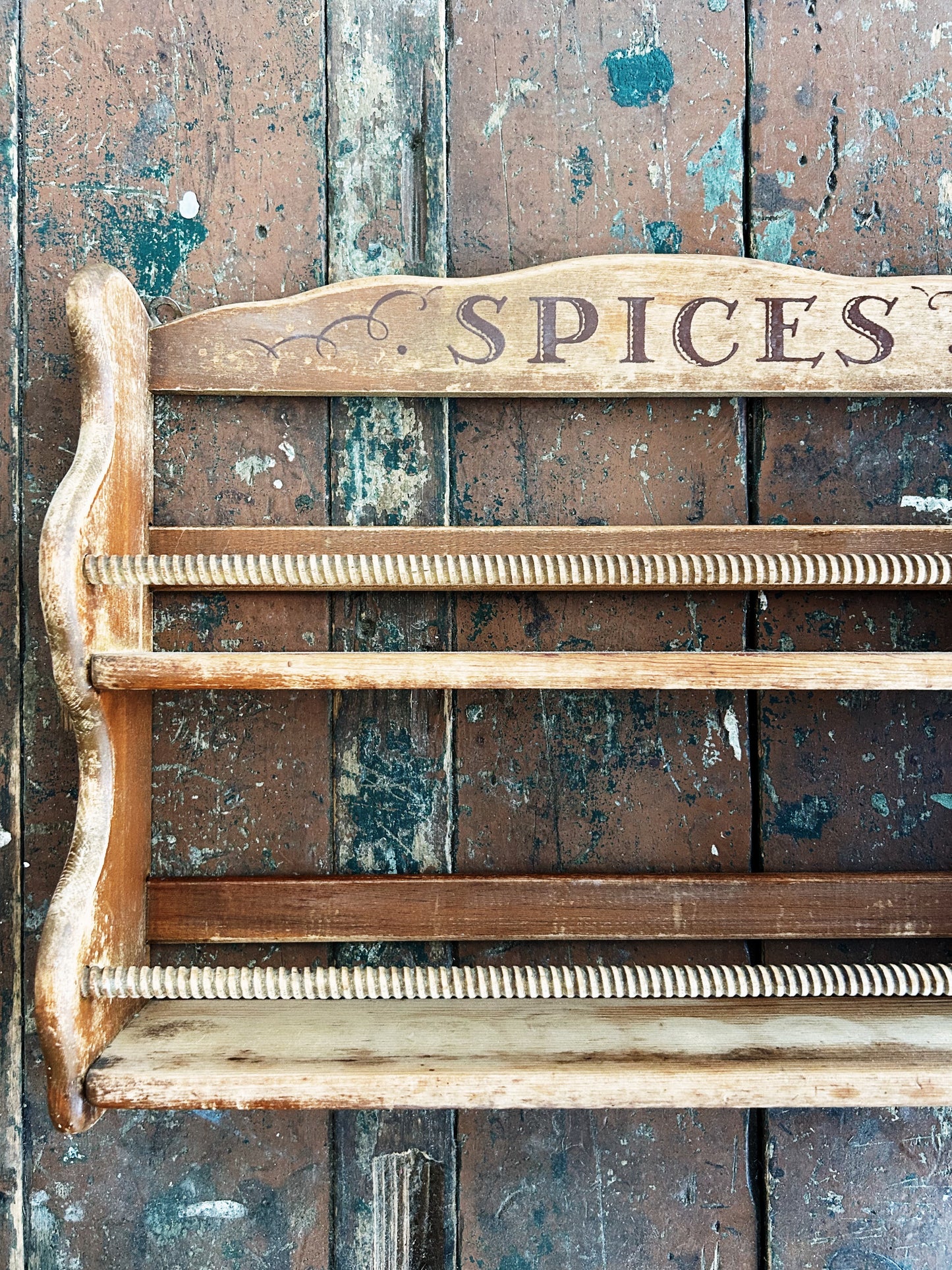 Vintage Wood Spice Rack