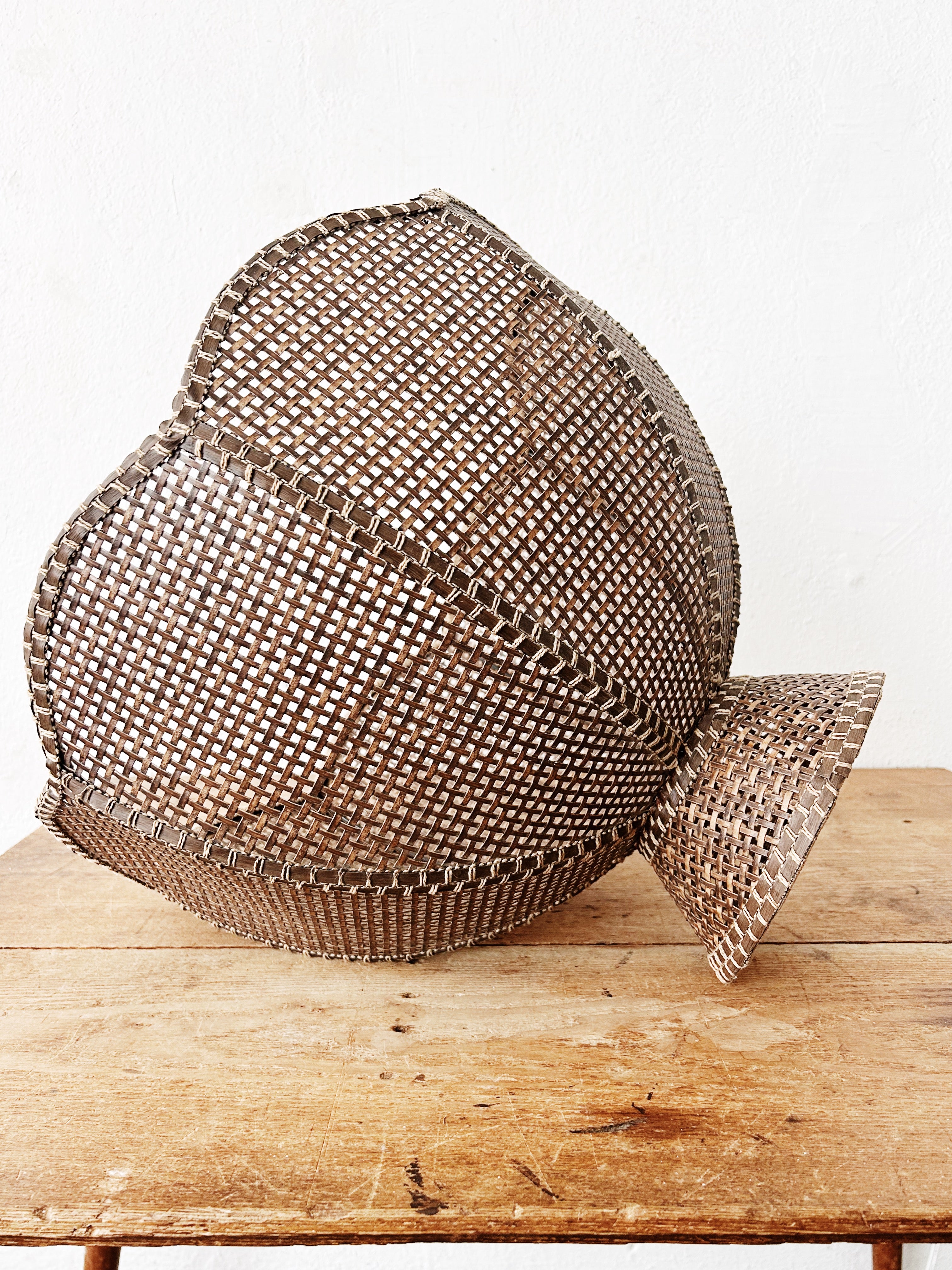 Large Vintage Wicker Shade
