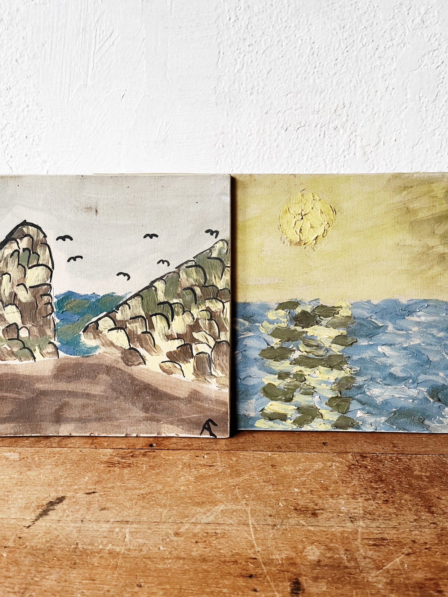 Vintage Allen Cook Ceramic Slab Painting