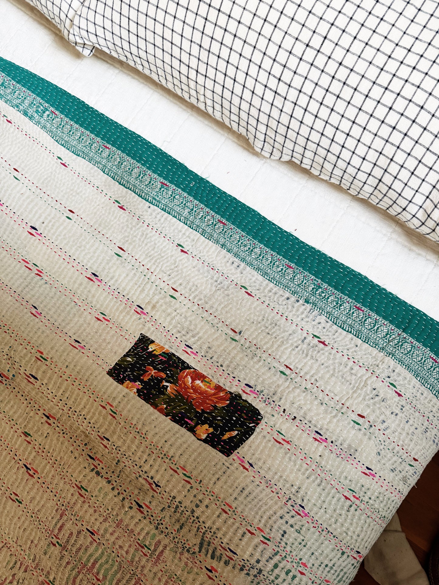 Vintage Patchwork Kantha Quilt