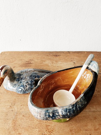 Mid Century Ceramic Duck Tureen Portugal