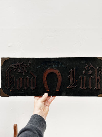 Antique 'Good Luck' Trunk Liner