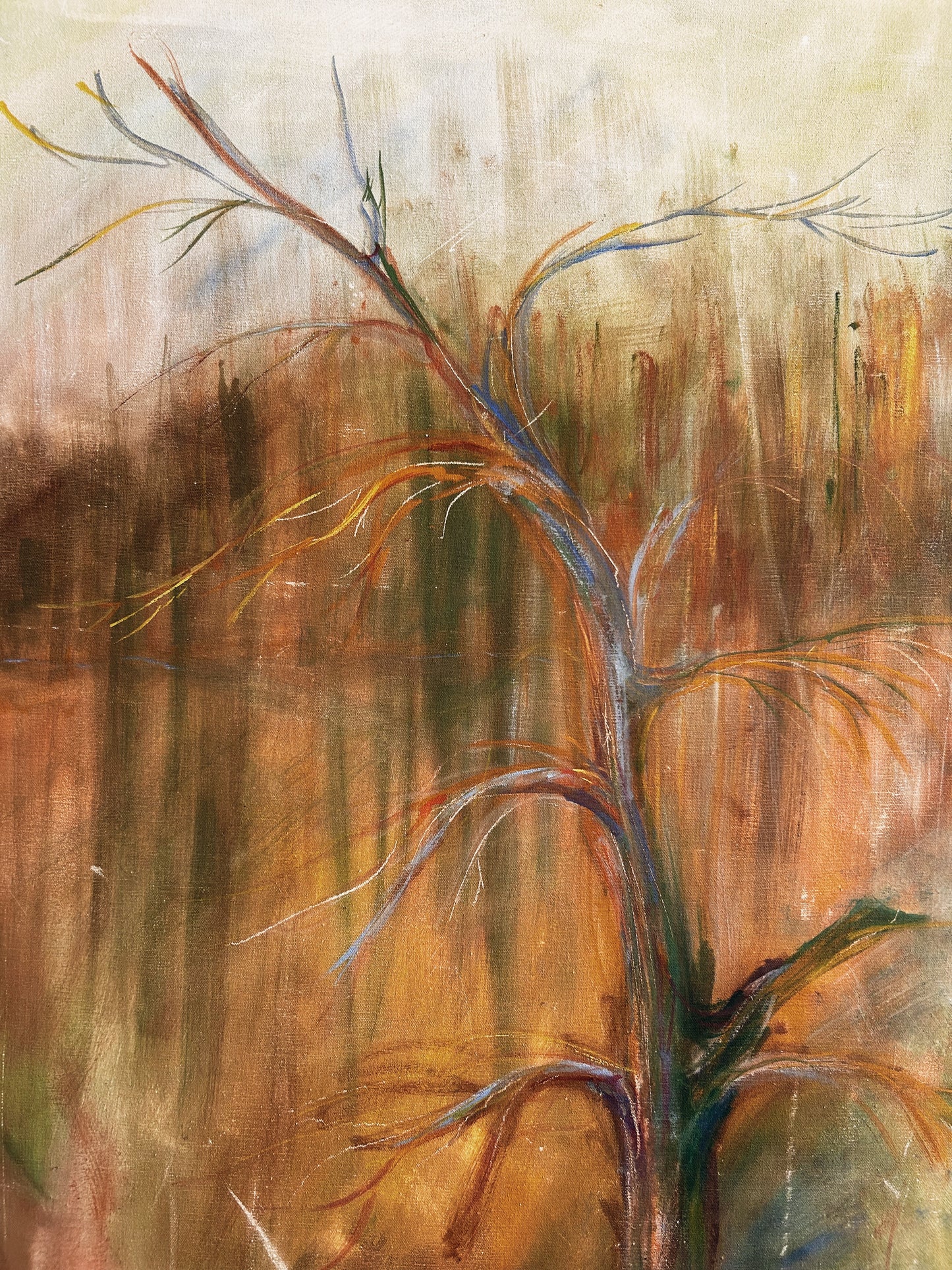 Large Vintage Abstract Painting
