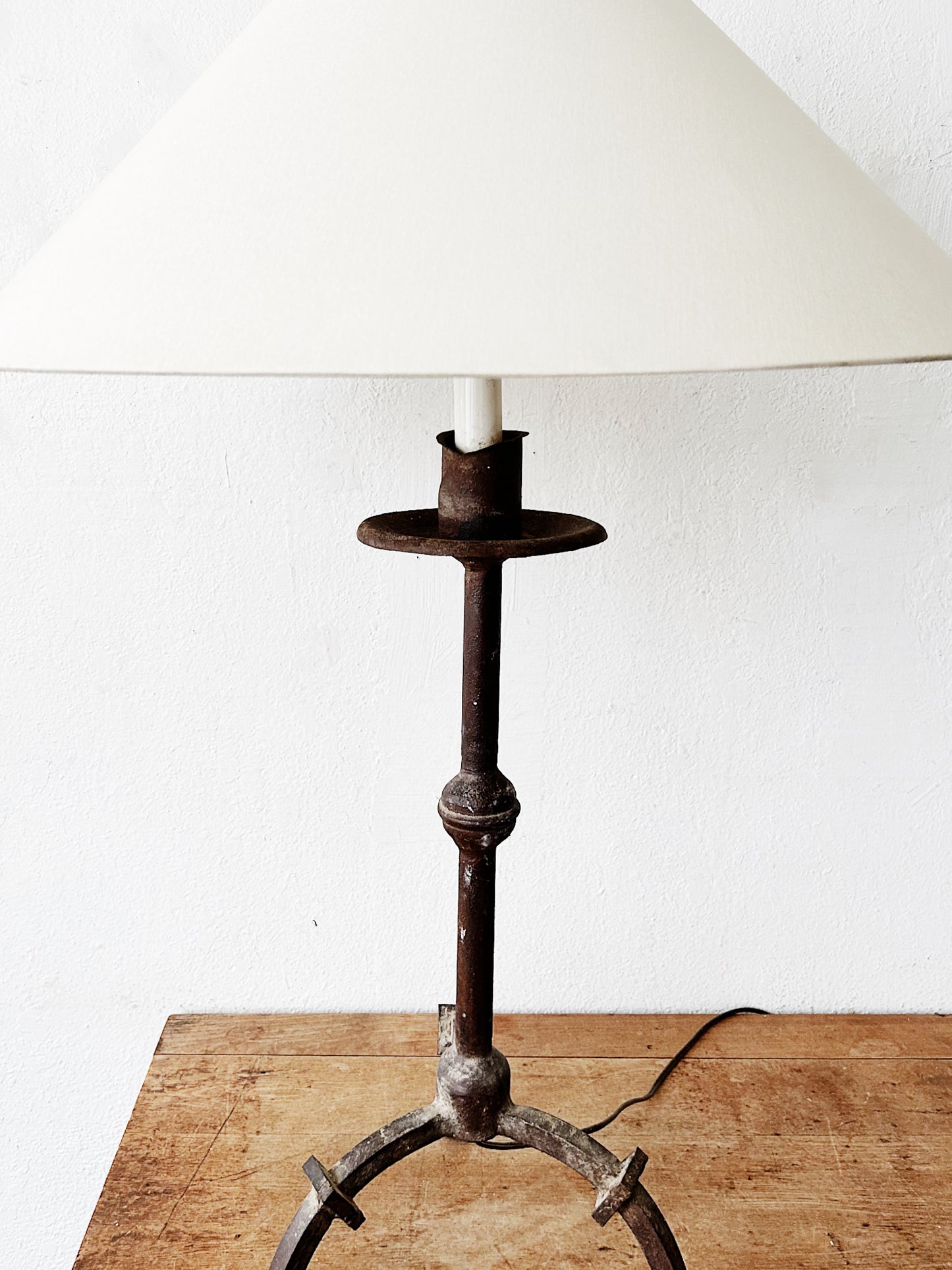 Tall Vintage Candlestick Lamp