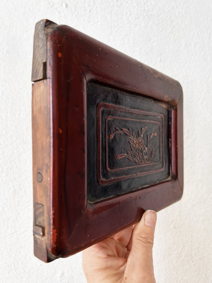 Antique Carved Wood Plaque