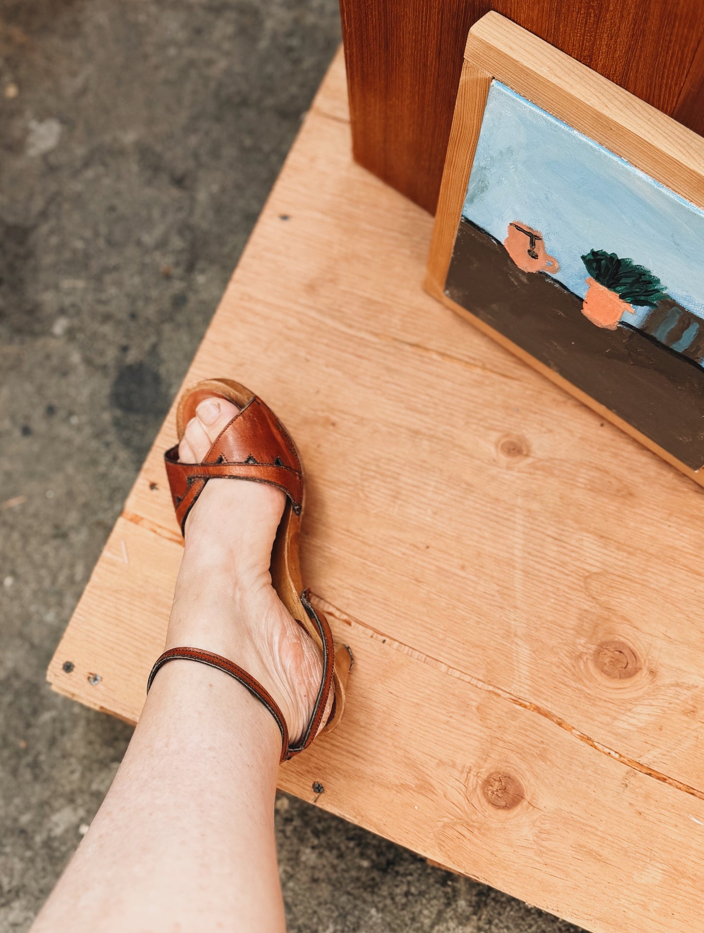 Vintage Bare Traps Leather Sandals