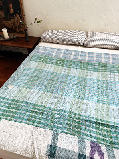 Vintage Ikat Patch Kantha Quilt