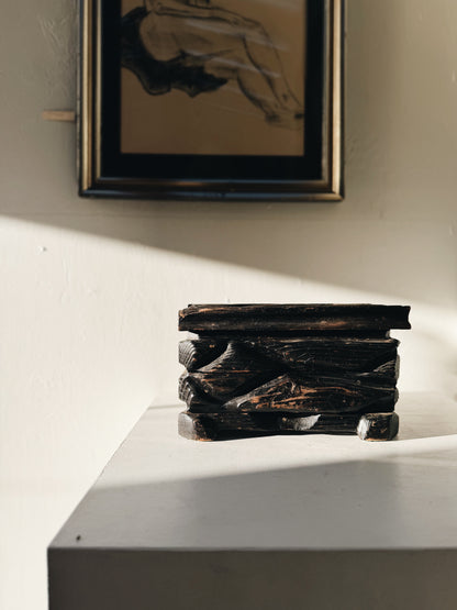 Shou Sugi Ban Carved Wood Box