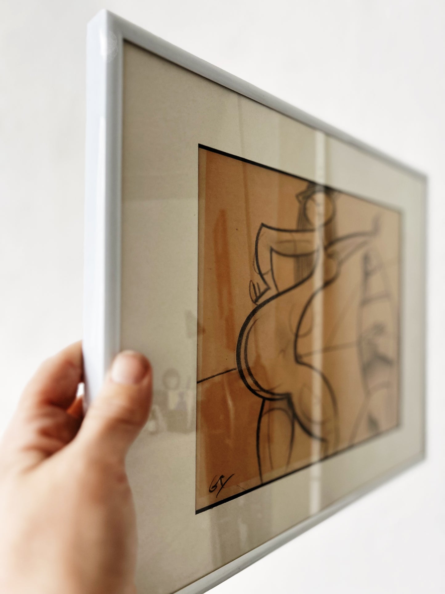 Vintage Expressionist Charcoal Drawing