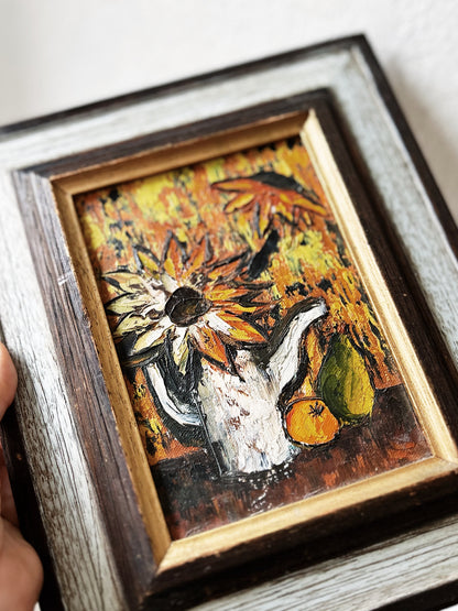 Mid Century Still Life Painting in Oil