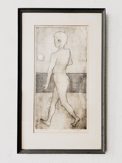 Original Signed Mid Century Etching
