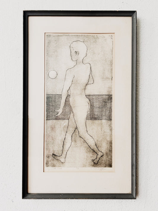 Original Signed Mid Century Etching