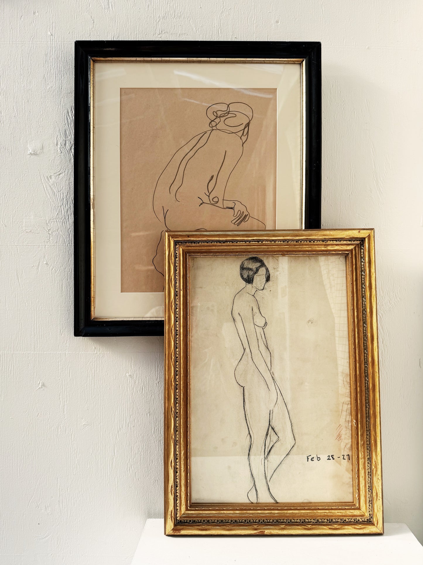 1920s Max Allara Charcoal Figure Drawing