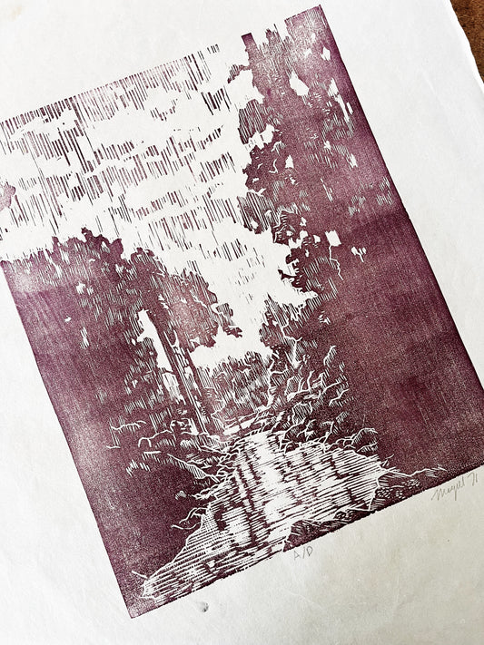 Vintage Magill Woodblock Print