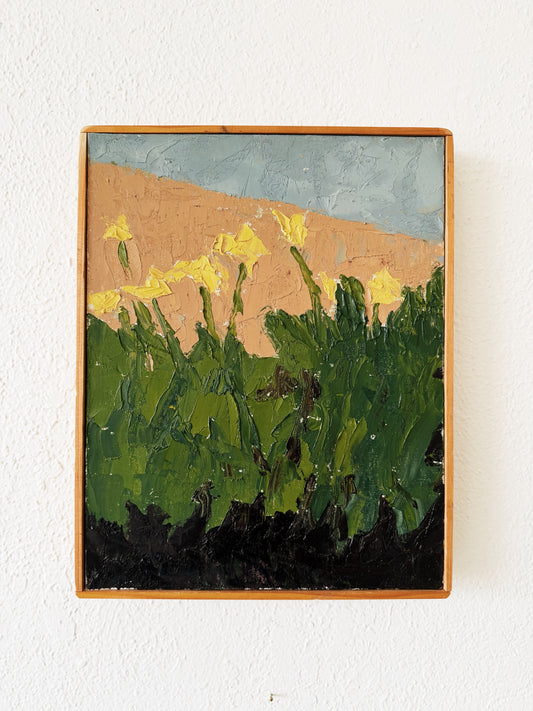 Vintage Expressionist Daffodil Painting