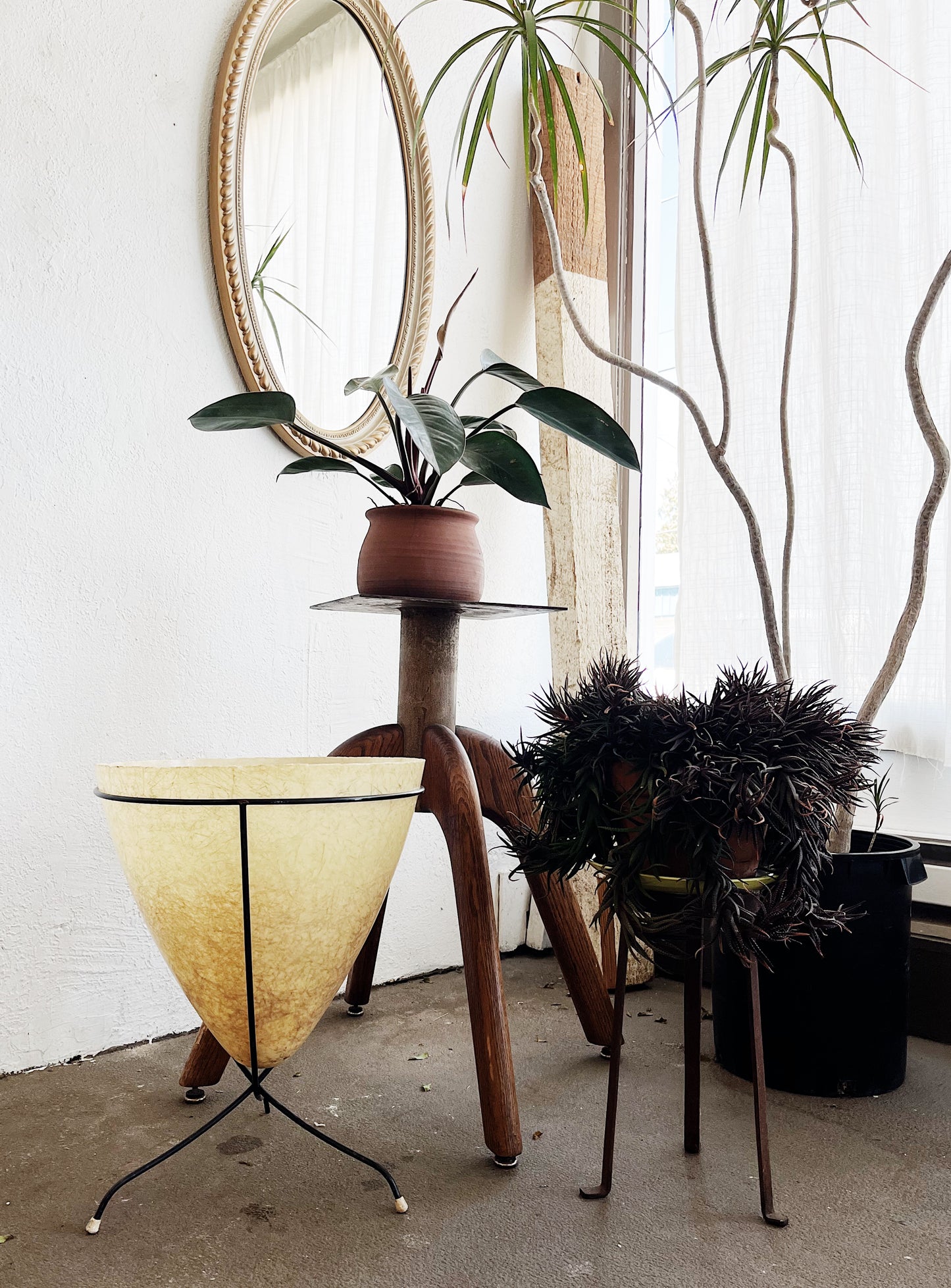 Mid Century Fiberglass Bullet Planter