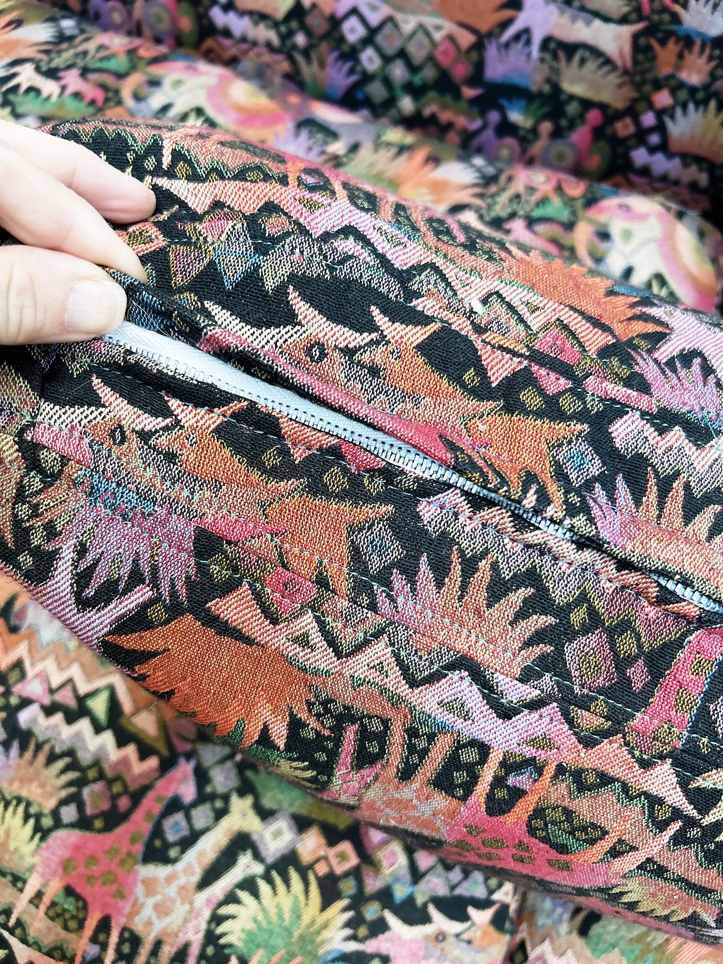 Vintage Custom Tapestry Couch on Wheels