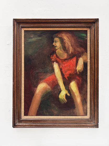 Original Vintage Portrait Painting