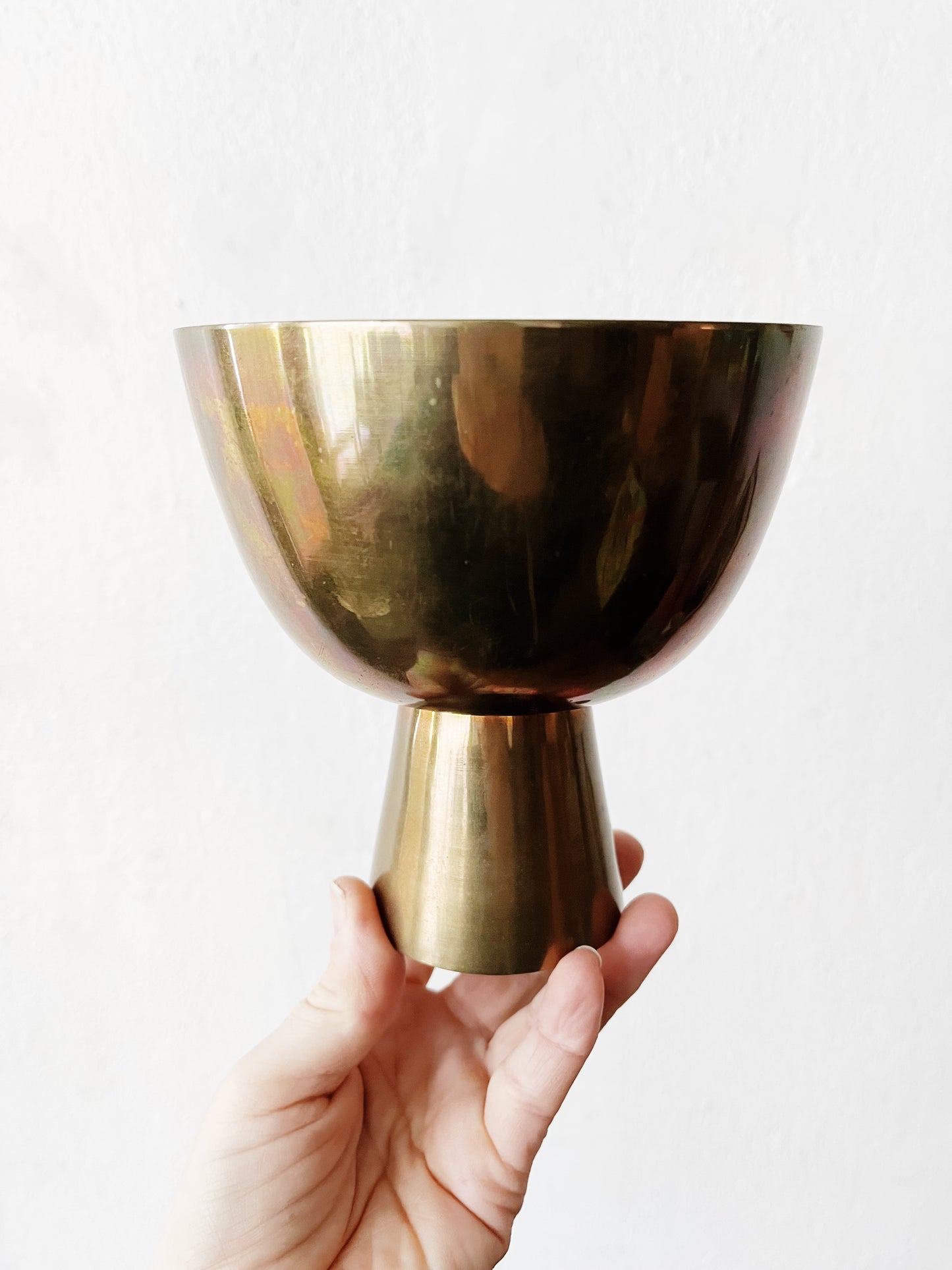Modernist Brass Ikebana Vase