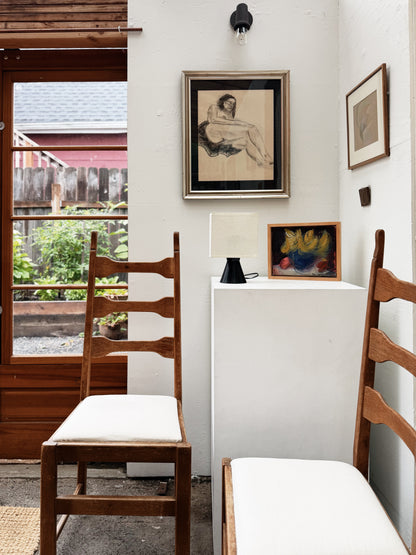 Pair Vintage Danish Ladderback Chairs