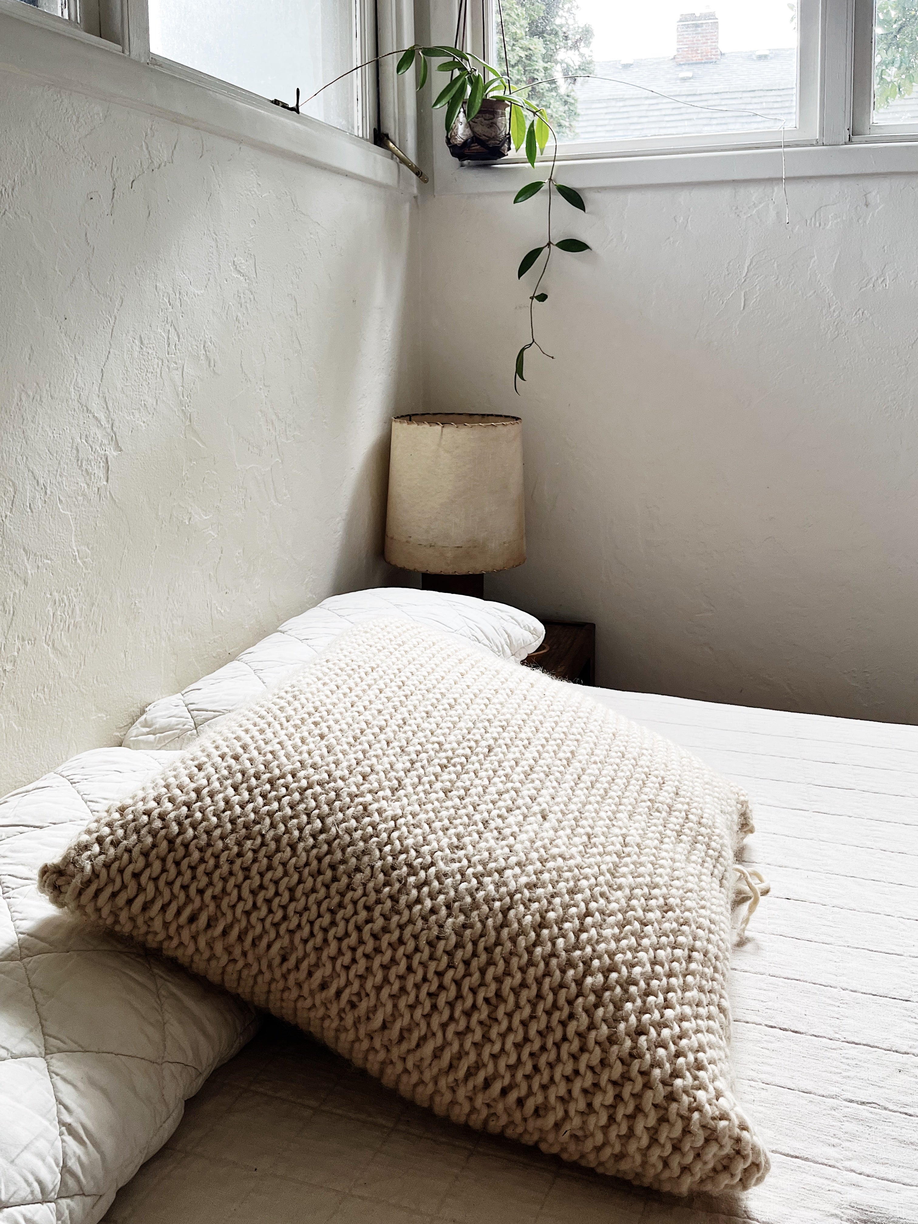 Oversized Handknit Wool Cushion - Thumbnail 2