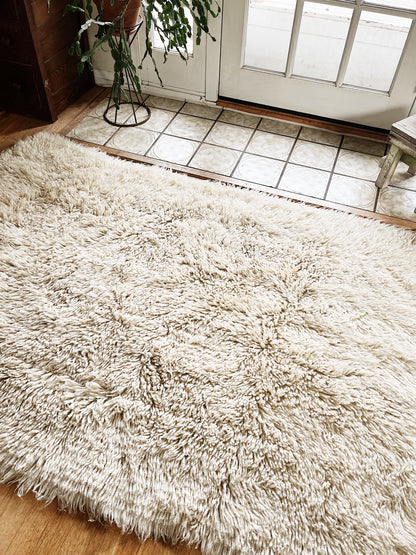 Natural Wool Flokati Shag Rug