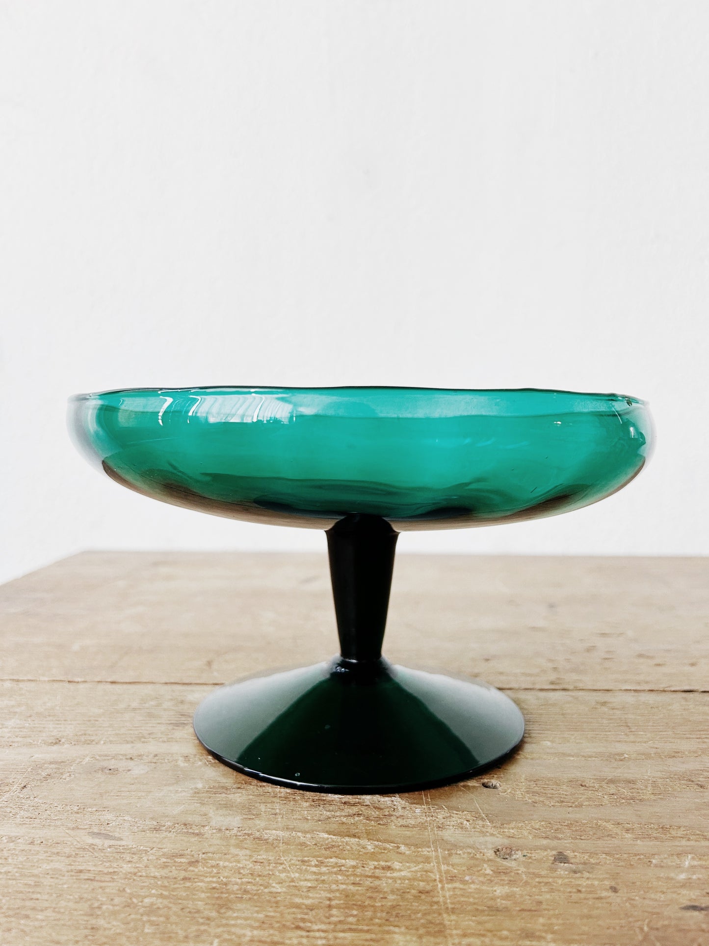 Vintage Blown Glass Pedestal Dish