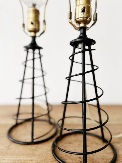 Mid Century Spiral Lamps