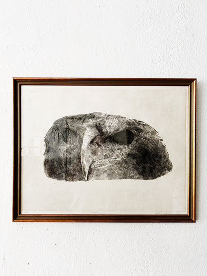 Mid Century James Hibbard Eagle Etching