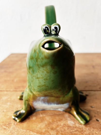Vintage Ceramic Frog Watering Can