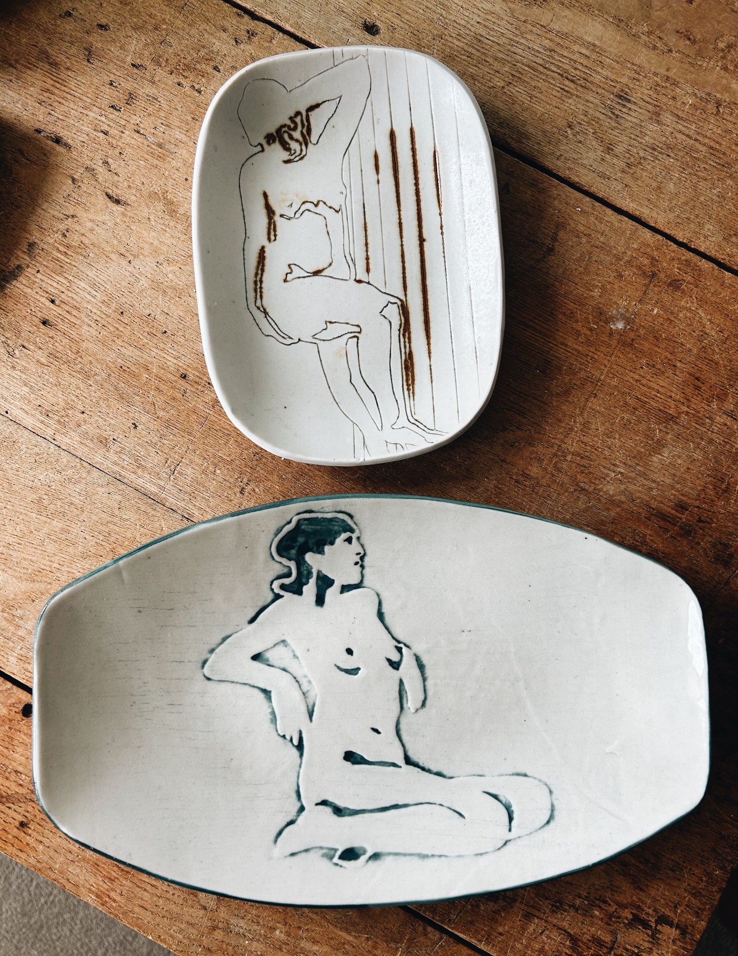 Hand Made Figural Art Pottery Dish