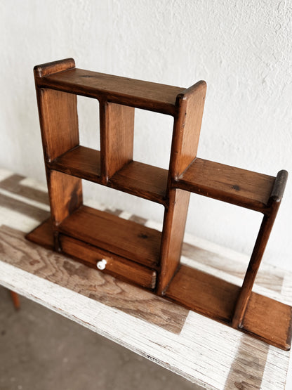 Vintage Wood Cubby Shelf