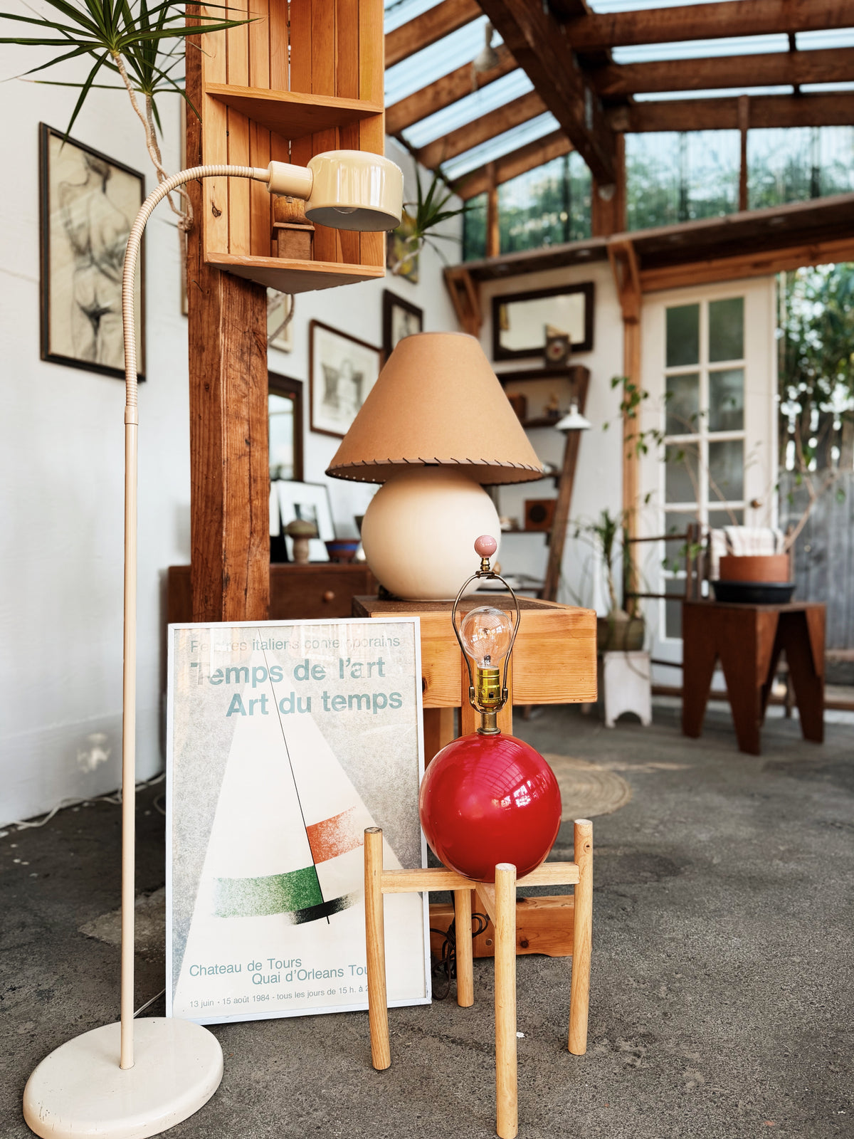 Vintage Red Ball Lamp