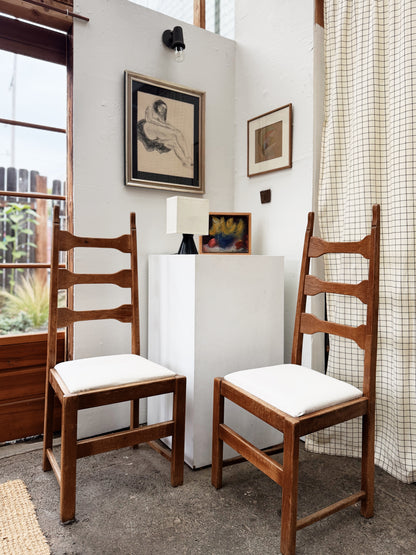 Pair Vintage Danish Ladderback Chairs