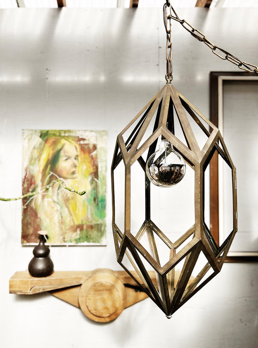 Large Vintage Electrified Lantern