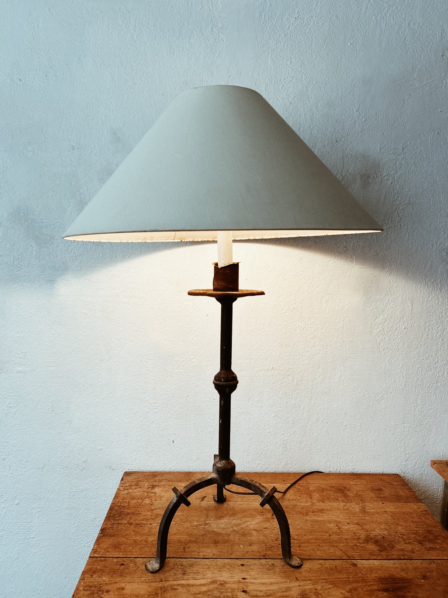Tall Vintage Candlestick Lamp