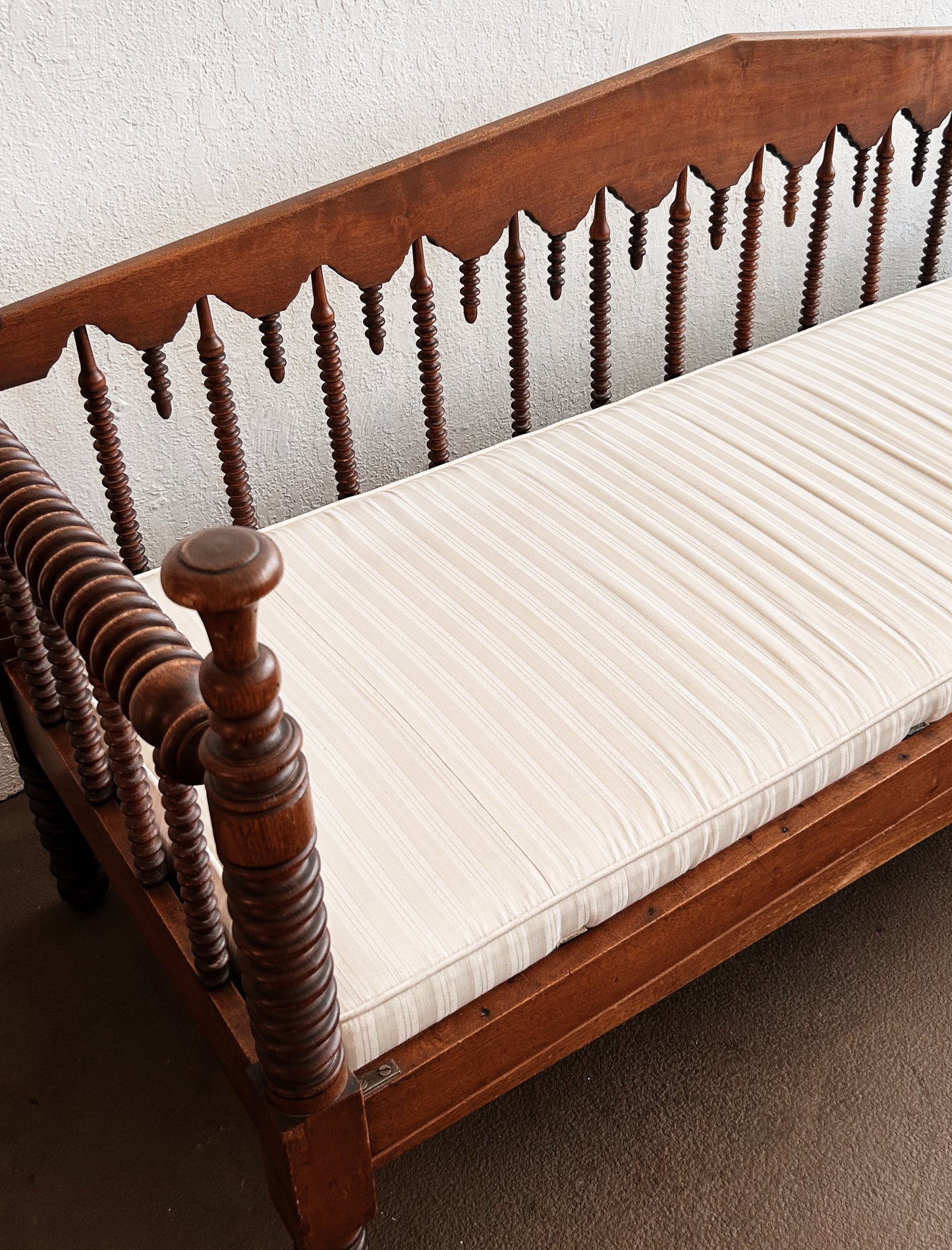 Antique Jenny Lind Spool Daybed with Custom Cushions