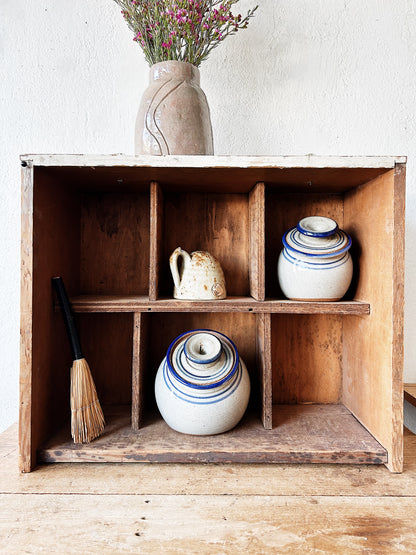 Vintage Wood Cubby Shelf