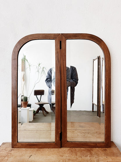 Antique Arched Inlay Mirror