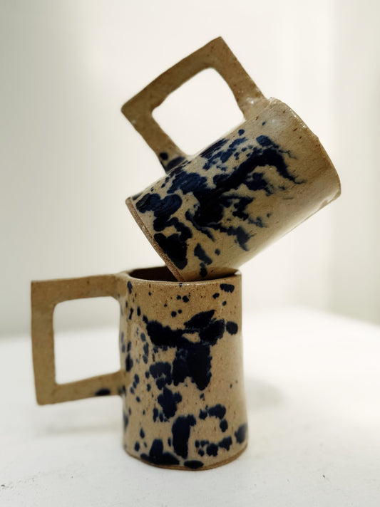Handmade Inkblot Mug Pair