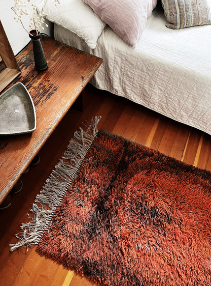 Vintage Rya Style Wool Shag Rug