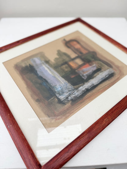 Vintage 1970s Abstract Landscape Painting