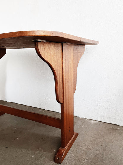 Antique Trestle Drop Leaf Table