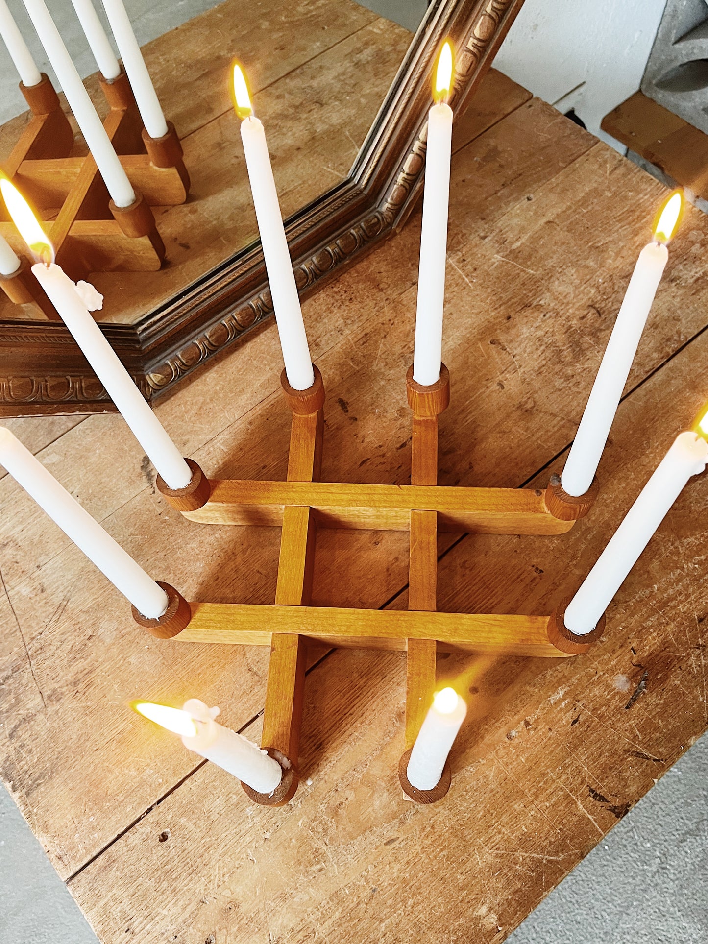 Handmade Swedish Folk Candelabra
