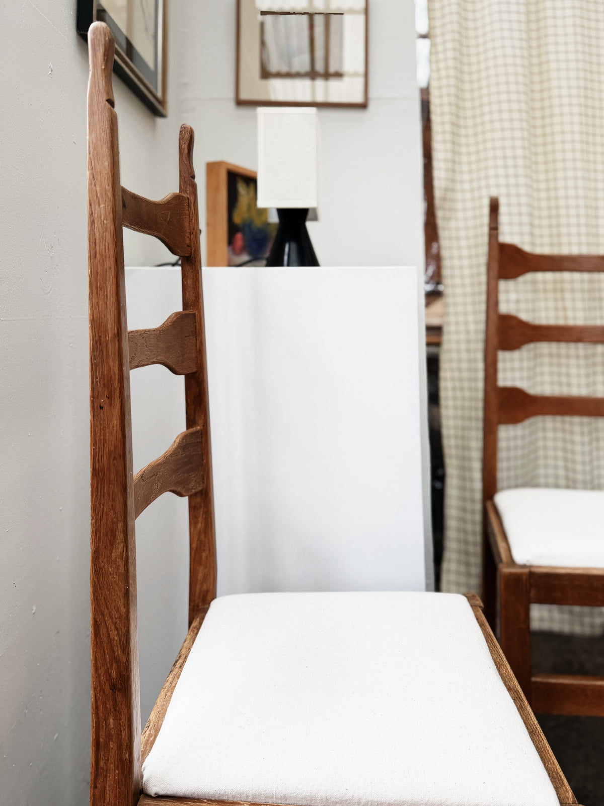 Pair Vintage Danish Ladderback Chairs
