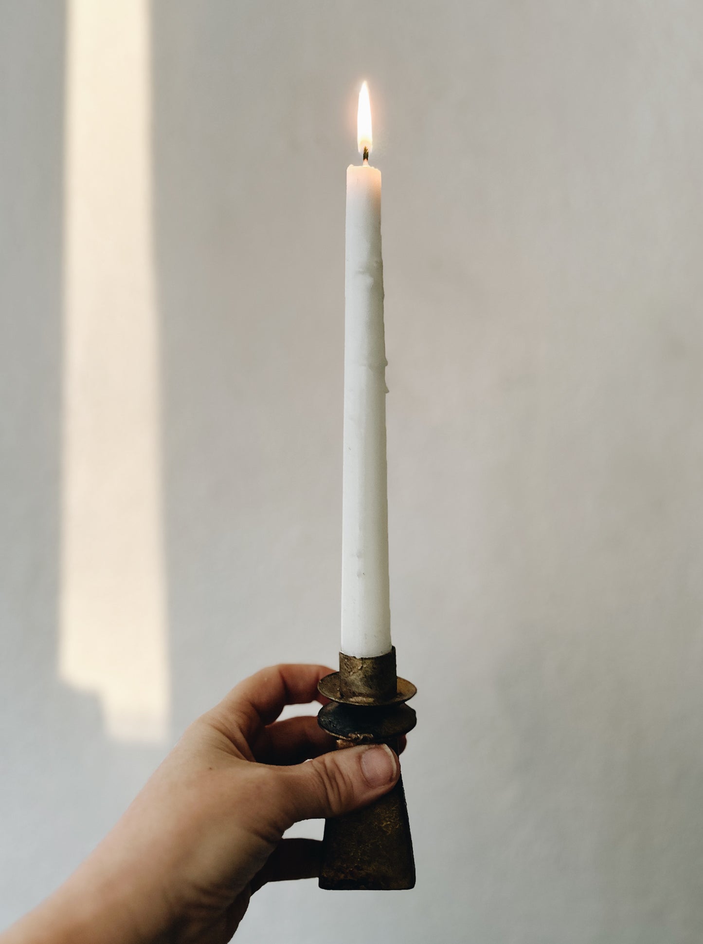 Pair of Mixed Metal Candle Holders