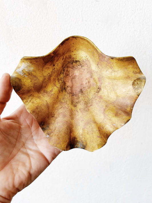 Vintage Brass Shell Dish